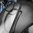 Etui do iPhone 16 Pro, ERBORD Hybrid, przezroczyste / czarne + 2x Szkło na ekran + 2x Szkło na aparat