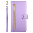 Etui z klapką do Oppo Reno 13F 5G, Wallet Zipper Pocket, fioletowe