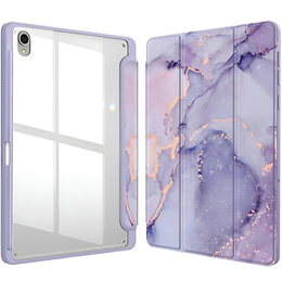 Etui do Samsung Galaxy Tab S11, Smartcase Hybrid, z miejscem na rysik, Marble fioletowe