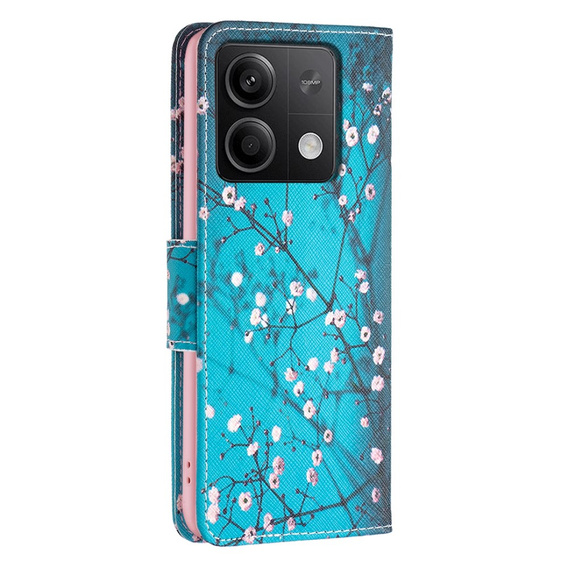 Etui z klapką do Xiaomi Redmi Note 13 5G, Wallet, Sakura niebieskie