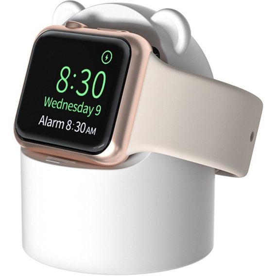 Silikonowa podstawka do ładowania ładowania Apple Watch 1/2/3/4/5/6/7/8/9/10/11/SE/Ultra 1/2/3, Biała