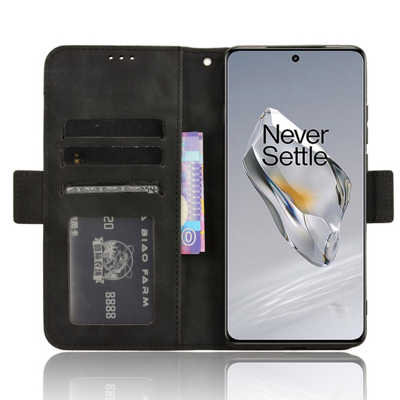 Etui z klapką do OnePlus 12 5G, Card Slot, czarne