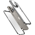 Etui do iPhone 16 Pro, Magnetic Dual Glass, srebrne