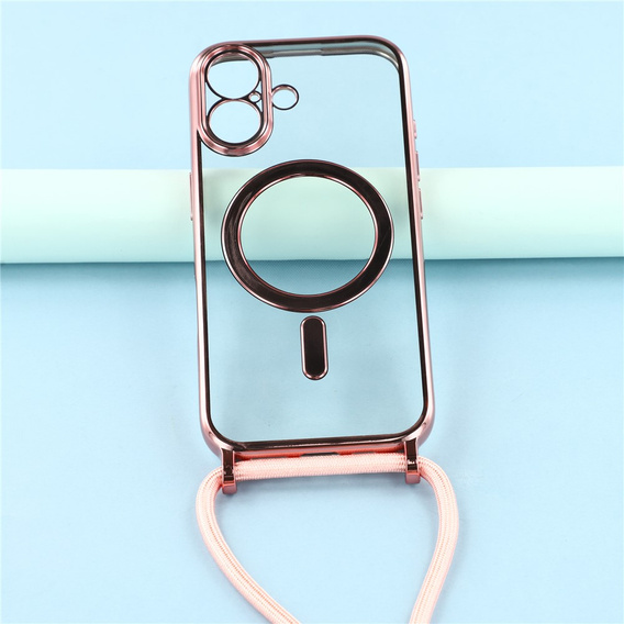 Etui do iPhone 17, Electro MagSafe, różowe + Smycz