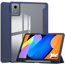Etui z przezroczystym tyłem i miejscem na rysik do Lenovo Idea Tab 11" 2025 TB336FU TB336ZU, granatowe