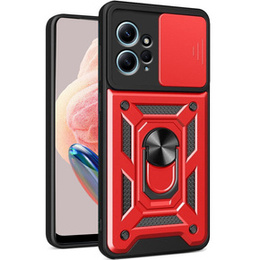 Etui pancerne do Xiaomi Redmi Note 12 4G, CamShield Slide, czerwone