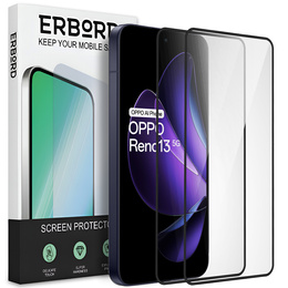 2x Szkło Hartowane do Oppo Reno 13, ERBORD 3D pełne, szybka na cały ekran