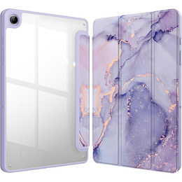 Stylowe etui do Samsung Galaxy Tab A9+ – Smartcase Hybrid Marble fioletowe