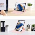 Etui z klawiaturą do Samsung Galaxy Tab A9+, Rotary 360° Leather, różowe rose gold
