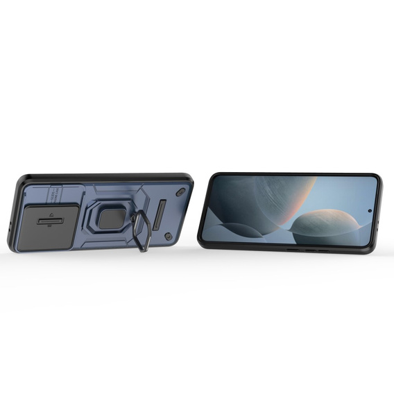 Etui KickStand Camera Lens do Xiaomi Poco F6 Pro, niebieskie