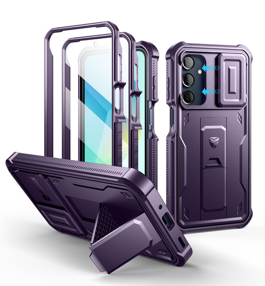 Etui pancerne do Samsung Galaxy A16 / A16 5G, Dexnor Full Body (Two Frames), fioletowe