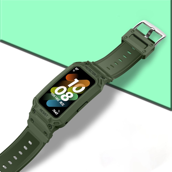 Pasek z Etui do Huawei Band 6 / Huawei Band 7, Zielony