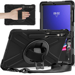 Etui pancerne do Samsung Galaxy Tab S9 FE+ / S9+ / S8+ / S7+, ochronne 360 z miejscem na rysik, Czarne