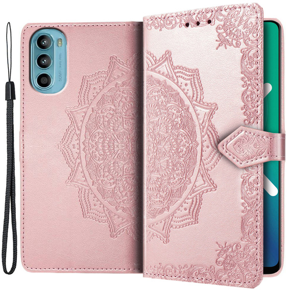 Etui z klapką do Motorola Moto G52 / G82 5G, Mandala, różowe