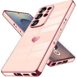 Etui do Samsung Galaxy S26 Ultra, Electro heart, różowe rose gold
