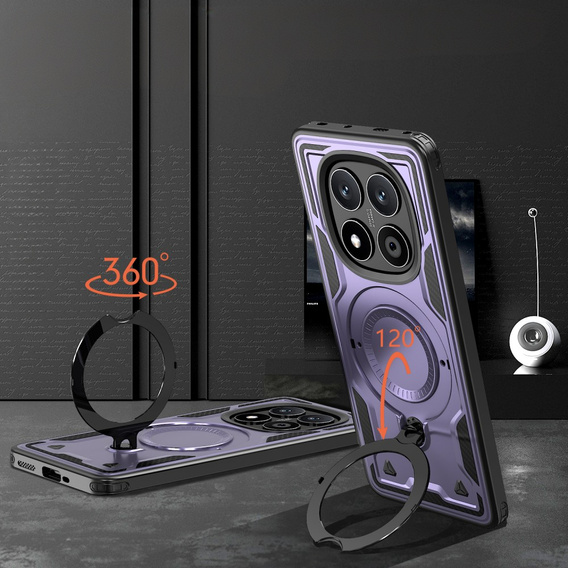 Etui do Xiaomi Redmi Note 14 Pro 5G / Xiaomi Poco X7 5G, Military MagSafe, fioletowe