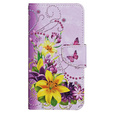 Etui z klapką do Xiaomi Redmi 13C / Poco C65, Wallet, Butterfly & Flowers fioletowe