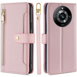 Etui z klapką do Realme 11 Pro 5G / Pro+ 5G, Wallet Zipper Pocket, różowe
