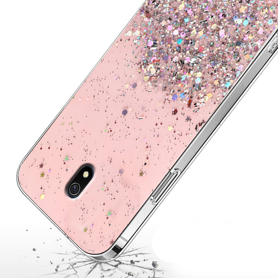 Etui do Xiaomi Redmi 8A, Glittery, różowe