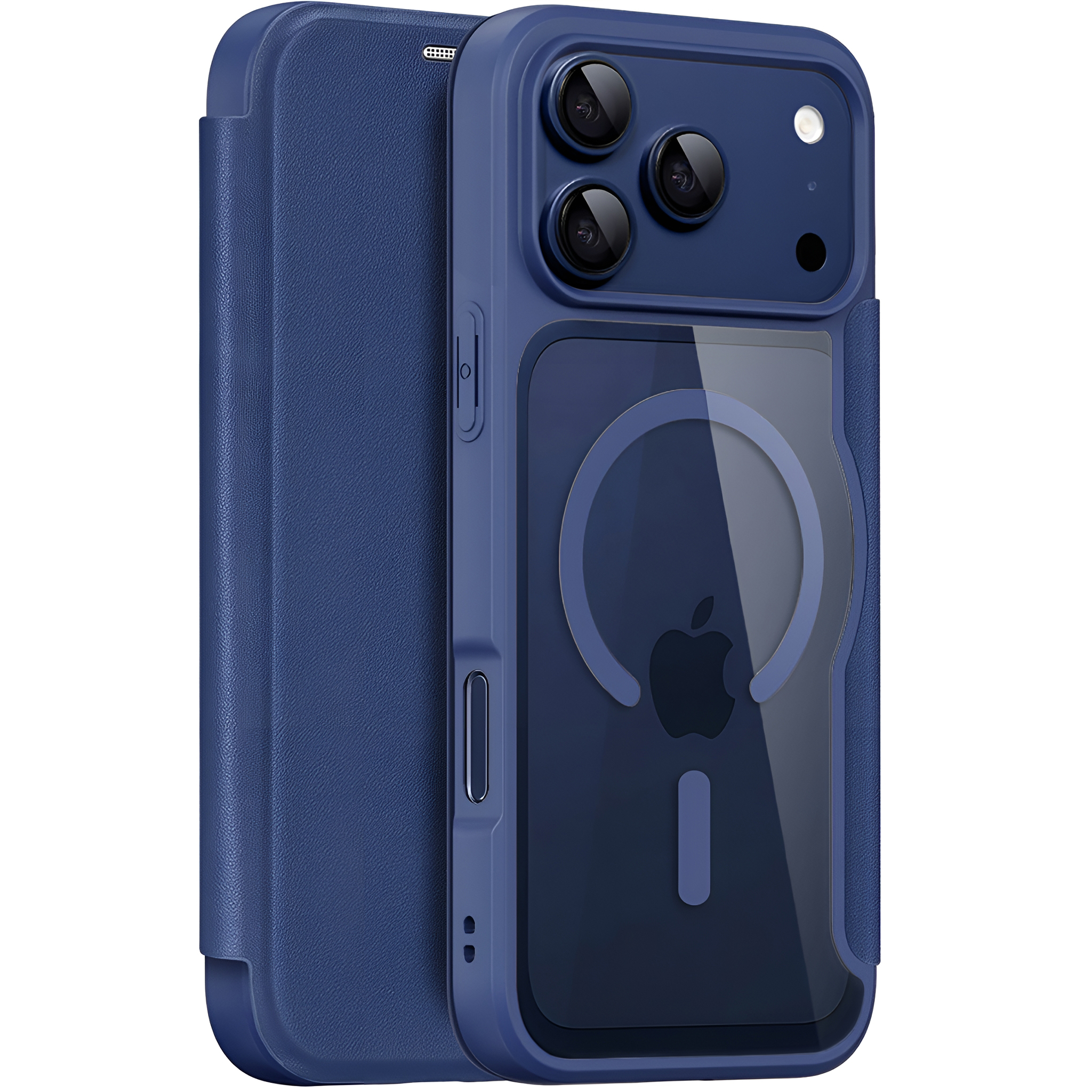 Etui z klapką Dux Ducis do iPhone 17 Pro Max, Skin X Pro, do MagSafe, granatowe
