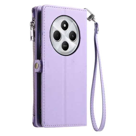 Etui z klapką do Xiaomi Redmi 14C / Xiaomi Poco C75, Wallet Zipper Pocket, fioletowe