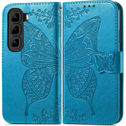 Etui z klapką do Infinix Hot 50 4G, Butterfly, niebieskie