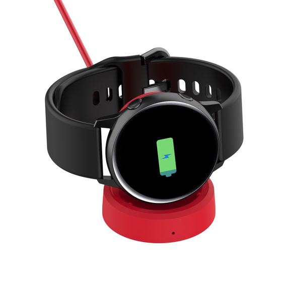 Ładowarka, Stacja dokująca do Samsung Galaxy Watch 3/4/5/Active, Czerwona