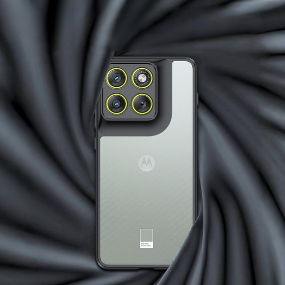 Etui do Motorola Edge 70, Fusion Hybrid, przezroczyste z czarną ramką