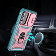 Etui do Samsung Galaxy A54 5G, Slide Lens Lid, Różowe / zielone