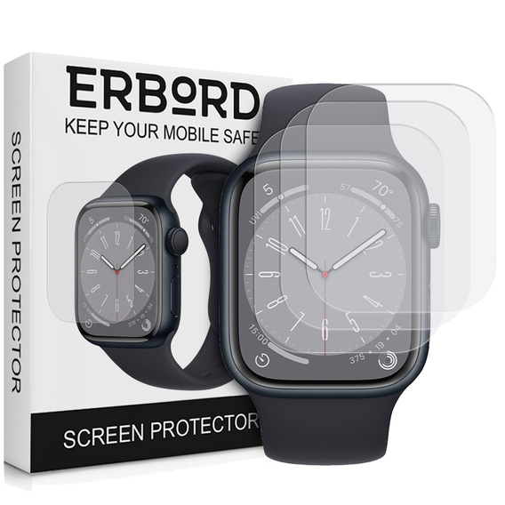 3x Folia Hydrożelowa ERBORD do Apple Watch 7/8/9 41mm