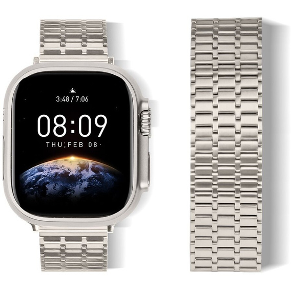 Stalowa Bransoleta do Apple Watch 1/2/3/4/5/6/7/8/9/10/11/SE Ultra 1/2/3 42/44/45/46/49mm, Beżowa