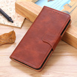 Etui z klapką do Samsung Galaxy S25 Edge, skórzane, brązowe