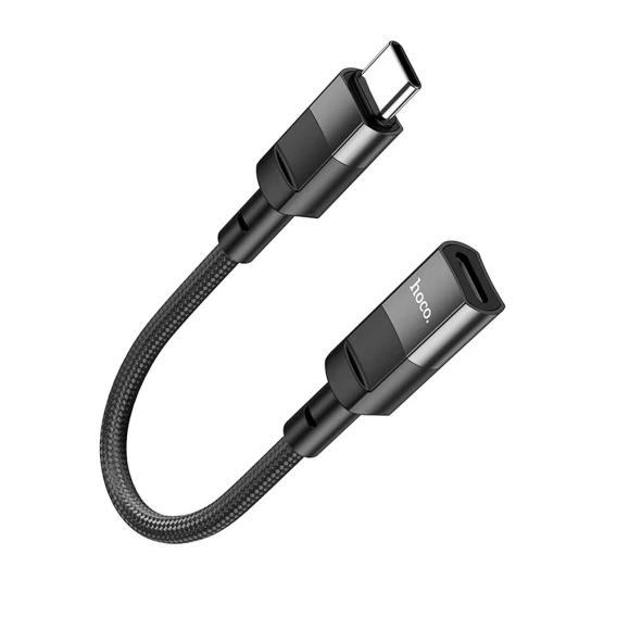 Adapter HOCO U107 OTG USB-C (męski) do Lightning (żeński), 3A – 0,1 m, czarny