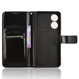 Etui z klapką do ZTE Blade A34, Crazy Horse Wallet, czarne