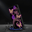 Etui z klapką do Xiaomi Redmi Note 12 4G, Wallet, Flowers & Butterflies czarne