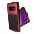 Etui Love Mei do Samsung Galaxy S10+ Plus, pancerne ze szkłem, czerwone