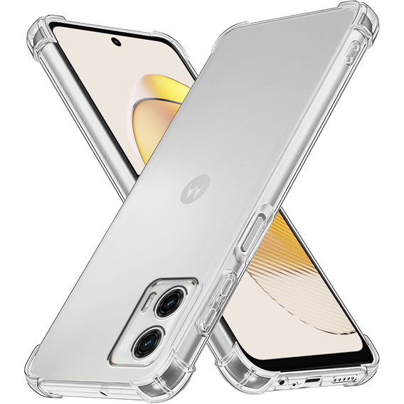 Zestaw Etui do Motorola Moto G73 5G, Dropproof z ochroną aparatu, Przezroczyste + szkło