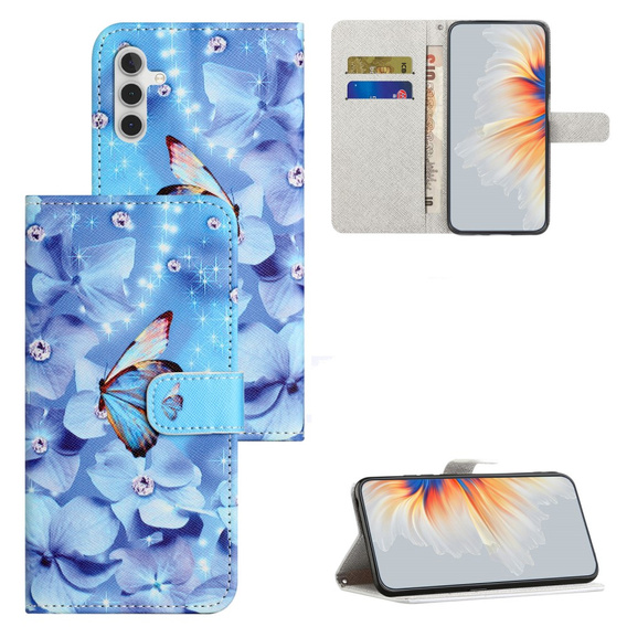 Etui z klapką do Samsung Galaxy M15 5G, Wallet, Flower and Butterfly
