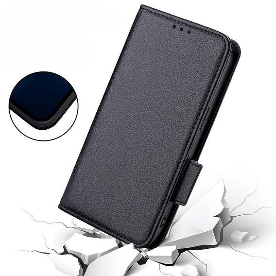 Etui z klapką do Nokia X30 5G, Wallet Litchi Magnet Case, czarne