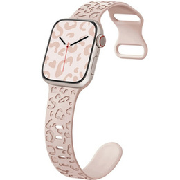 Pasek Silikonowy do Apple Watch 1/2/3/4/5/6/7/8/9/10/11/SE Ultra 1/2/3 42/44/45/46/49mm, Leopard, Różowy