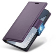 Etui do Xiaomi Poco F8 Pro, ERBORD Glossy Litchi, portfel z klapką, fioletowe
