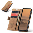 Etui CASEME do Samsung Galaxy Z Fold7 5G, Leather Wallet Case, brązowe