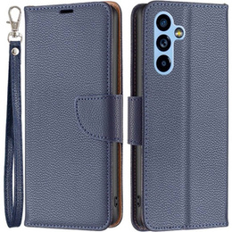 Etui z klapką do Samsung Galaxy A54 5G, Wallet Litchi Magnet, granatowe