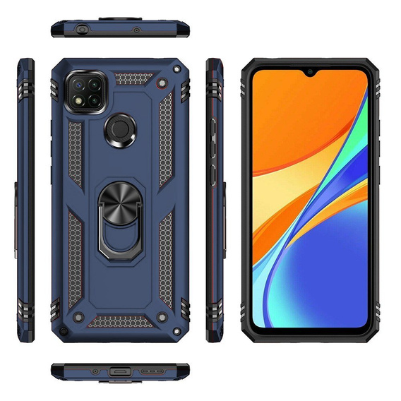 Etui pancerne do Xiaomi Redmi 9C, Nox Case Ring, granatowe