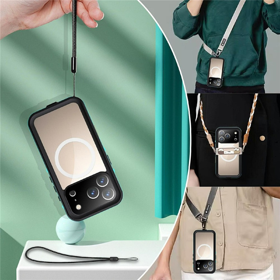 Etui Wodoodporne IP68 do iPhone 17 Pro, SHELLBOX MagSafe, czarne