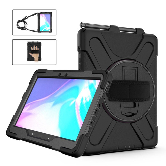 Etui do Samsung Galaxy Tab Active Pro T540/T545/T547 / Active4 Pro T630/T636, Pancerne Ochronne, Czarne