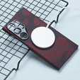 Etui do Samsung Galaxy S24 Ultra, Aramid Fiber MagSafe, czerwone