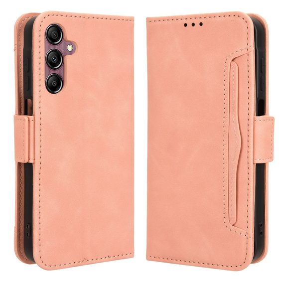 Etui z klapką do Samsung Galaxy A15 4G / 5G, Card Slot, różowe