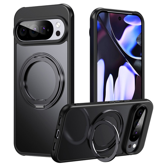 Etui do Google Pixel 10 Pro XL , do MagSafe, z podstawką, czarne