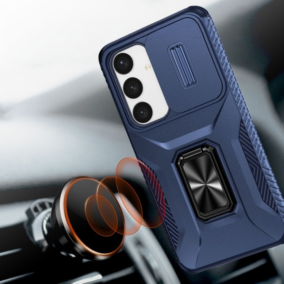 Etui do Samsung Galaxy S24+ Plus, Slide Lens Lid, Niebieskie